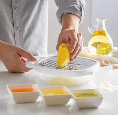 🏆 GRATIMAX™ ProChef Elite 4-in-1 Multi-Function Grater Set Interchangeable Blades • Protective Case & Cover • Professional Kitchen Tool