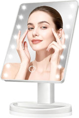š LUMIVUE⢠EliteGlow Portable Makeup Mirror with 10X Magnification LED Beauty Light ⢠Travel-Ready ⢠Precision Detail Mirror