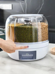 6 Grid Round Cereal Dispenser, 360° Rotatable