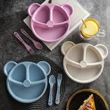 5 PCS Of Bear Shape Plates With Spoon