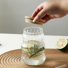 Modern Glass With Glass Straw