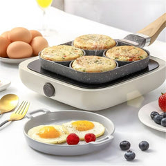4 Hole Frying pan Cooking Pot Non-Stick Pancake Maker Home Breakfast Egg Burger Pot for Gas Stove Induction Cooker Cookware