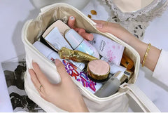 Double Layer Leather Cosmetic Pouch