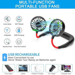 Adjustable Hand Free Neck Fan (Rechargeable)