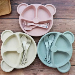 5 PCS Of Bear Shape Plates With Spoon