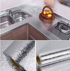Silver Aluminium Kitchen Self Adhesive Sheet 60x200 cm