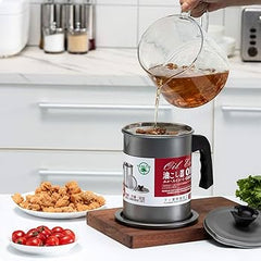1.4L Oil Filter Pot With Strainer Frying Oil Filter Container