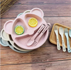 5 PCS Of Bear Shape Plates With Spoon