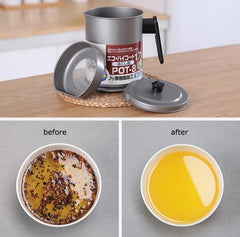 1.4L Oil Filter Pot With Strainer Frying Oil Filter Container