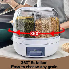 6 Grid Round Cereal Dispenser, 360° Rotatable