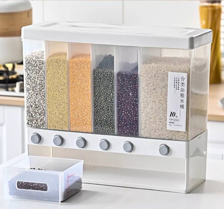 6 Grid Kitchen Dry Food Dispenser