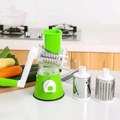 Multifunctional Roller Vegetable Cutter | 3 In 1 Vegetable Slicer And Cutter with 3 Removable Blades