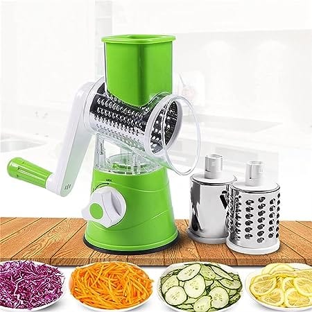 Multifunctional Roller Vegetable Cutter | 3 In 1 Vegetable Slicer And Cutter with 3 Removable Blades